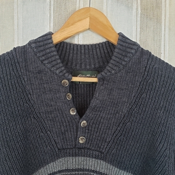 Eddie Bauer Pullover Sweater Charcoal Gray Size Large - Picture 3 of 8